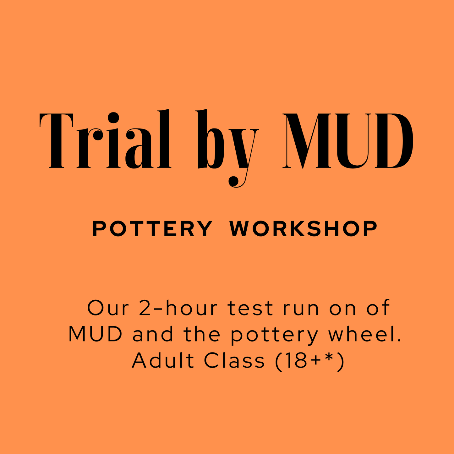 "Trial by  MUD" Pottery Workshop (2-hour Taster Workshop)